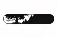 Blackout tree roots tattoo design idea
