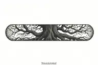 Blackout tree roots tattoo design idea