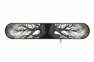 Blackout tree roots tattoo design idea