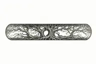 Blackout tree roots tattoo design idea