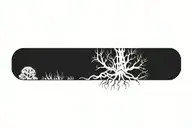 Blackout tree roots tattoo design idea