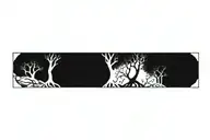 Blackout tree roots tattoo design idea