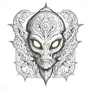 Alien tattoo design idea