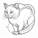 black and white cat side ways with one front paw around an arm tattoo design idea
