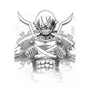 A dynamic scene capturing Luffy's Gear 5 transformation mid-action, with intense shading and intricate details that bring the tattoo to life. tattoo design idea