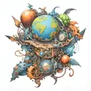 World Tech  tattoo design idea