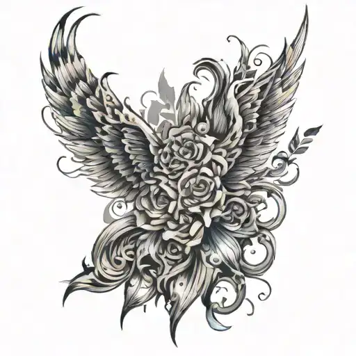 Blackout top of arm tattoo design idea