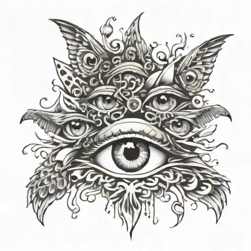 many eyes tattoo design idea