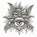 many eyes tattoo design idea