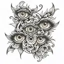 many eyes tattoo design idea