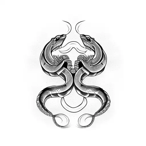 snake's skeleton tattoo design idea