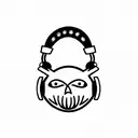 cartoon chicken wearing headphones tattoo design idea