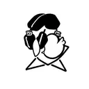 cartoon chicken wearing headphones tattoo design idea