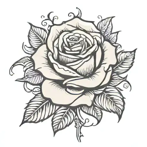 rose with DMC logo  tattoo design idea