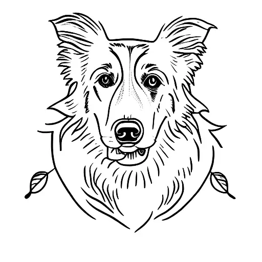 border collie ears  tattoo design idea
