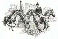 My horses name 'Sir Caramello'. Instead of the two l's put eiffel towers to show participation in the paris olympics  tattoo design idea
