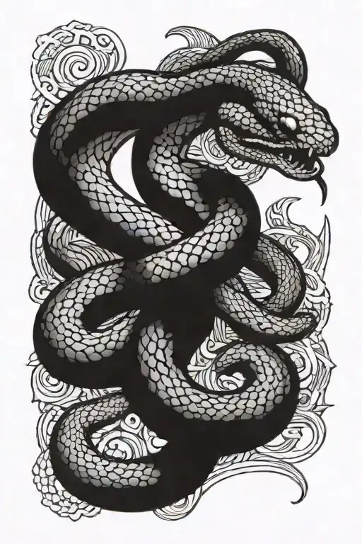 oroborous snake eating its own tail figure 8  tattoo design idea
