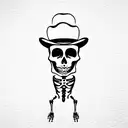 skeleton wearing a sombrerro, driving a convertible tattoo design idea