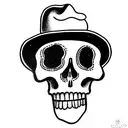 skeleton wearing a sombrerro, driving a convertible tattoo design idea