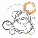 A tattoo design featuring all four elements from Avatar (fire, earth, water, wind) intertwined in a dynamic composition tattoo design idea