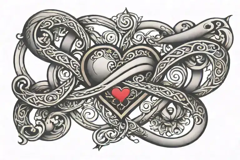 infinity symbol with heart tattoo design idea