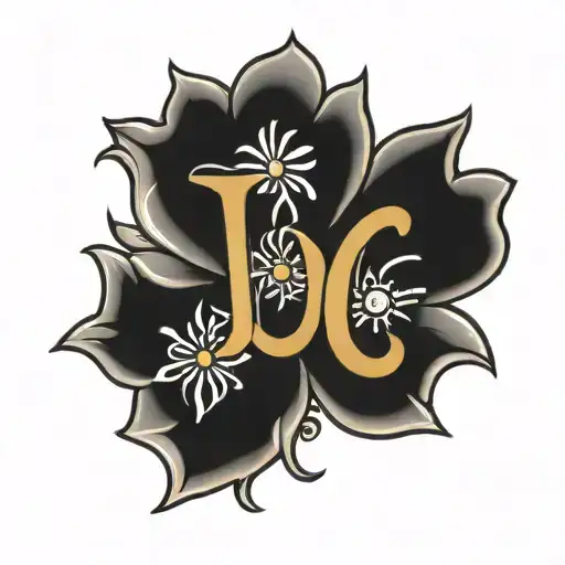 DC  letters, flower, love, small tattoo design  tattoo design idea