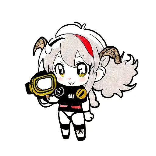 scuba diving goat tattoo tattoo design idea