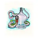 poison bottle with a snake tattoo design idea