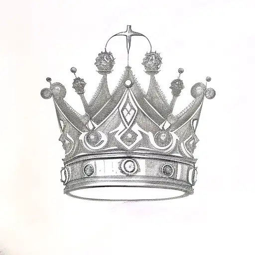 King's Crown with watercolour background tattoo design idea