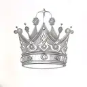 King's Crown with watercolour background tattoo design idea
