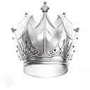 King's Crown with watercolour background tattoo design idea