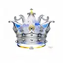 King's Crown with watercolour background tattoo design idea