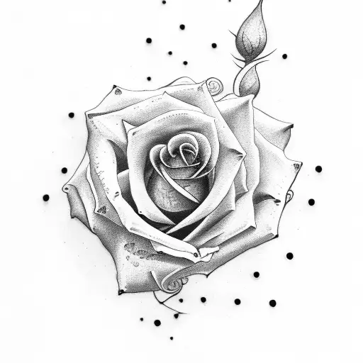 rose dove cross tattoo design idea