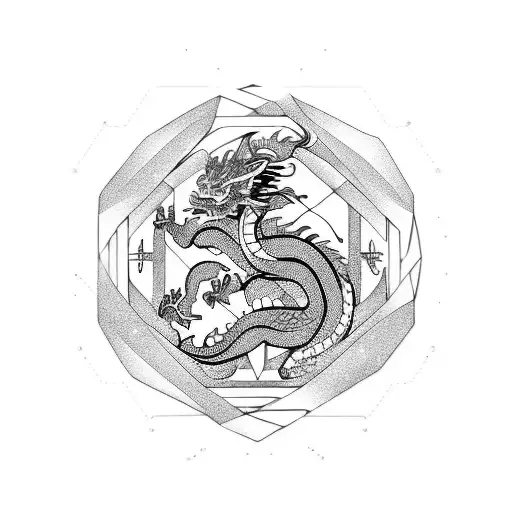 zen dragon aries tattoo design idea