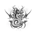 zen dragon aries tattoo design idea