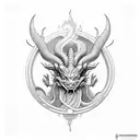 zen dragon aries tattoo design idea