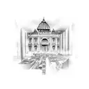 Rome building tattoo design idea