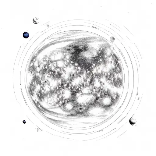 Solar planets around earth  tattoo design idea