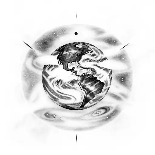 Solar planets around earth  tattoo design idea