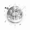 Solar planets around earth  tattoo design idea