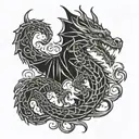 nordic dragon tattoo design idea