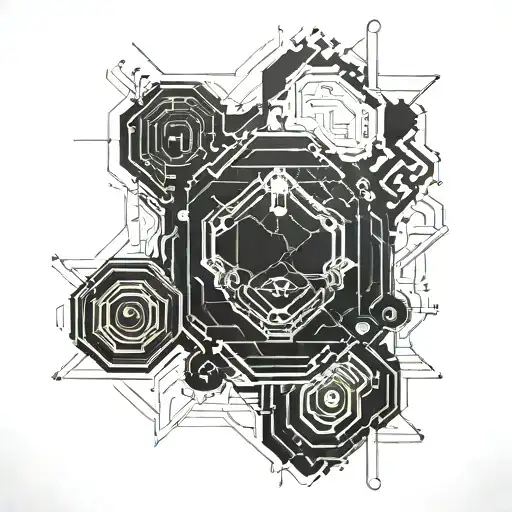 single line diagram tattoo design idea