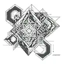 single line diagram of EOM tattoo design idea