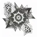 single line diagram of EOM tattoo design idea