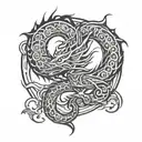 an Maori dragon tattoo as a circle. tattoo design idea