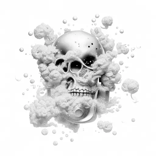 A mathematical formula formed with smoke and alcohol droplets tattoo design idea