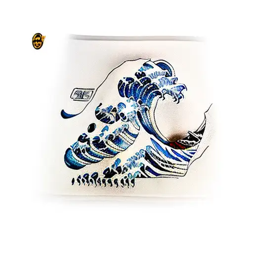 the great wave sleeve wrap with Darth Vader tattoo design idea