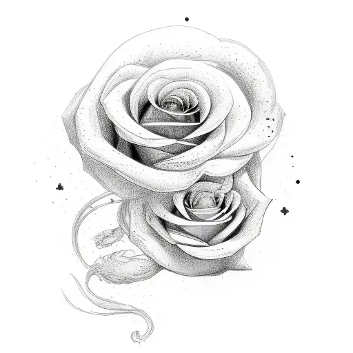double arirs in the horoscope with a rose  tattoo design idea