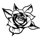 Small 2D gothic style flower tattoo design idea