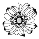 Small 2D gothic style flower tattoo design idea